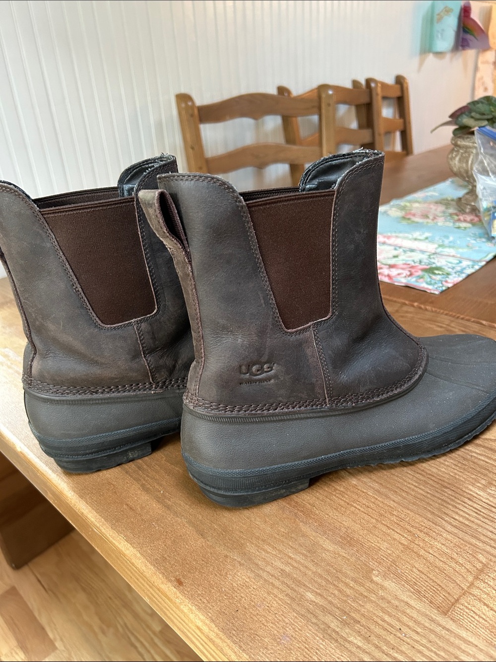 UGG  Chocolate Brown Waterproof Chelsea Duck Boot